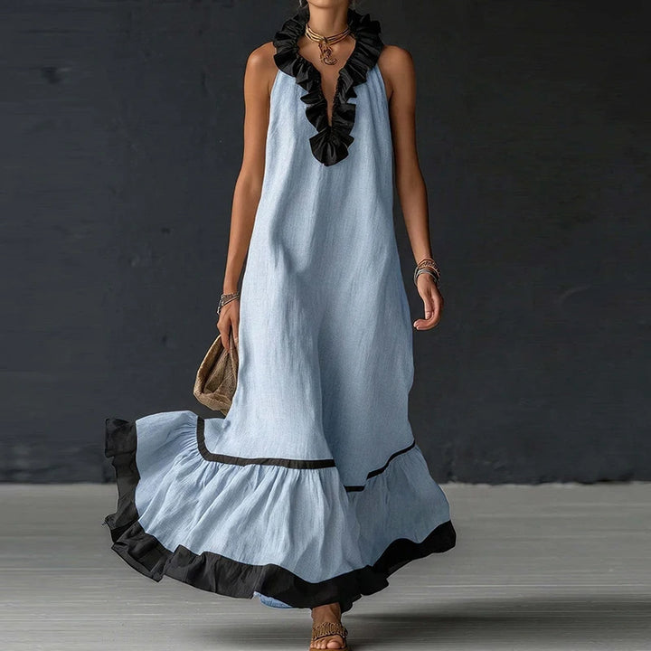 Macy Ruffle Trim Maxi Dress