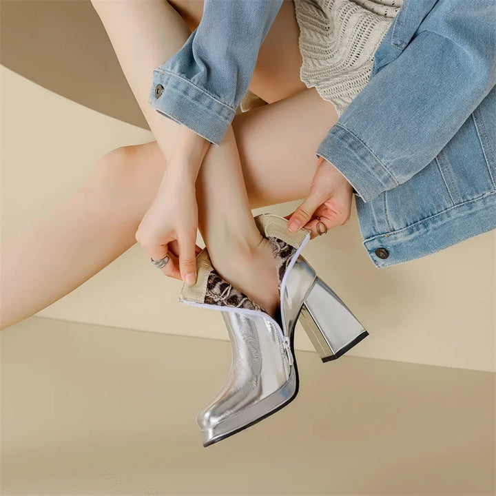Bianca Metallic Platform Ankle Boots