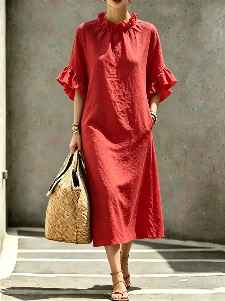 Rosalie Ruffle Sleeve Midi Dress