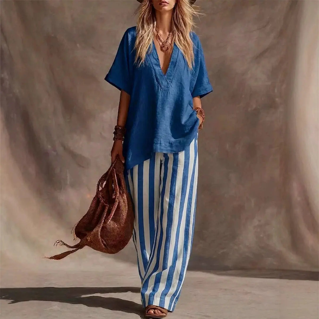 Everly Striped Linen Matching Set