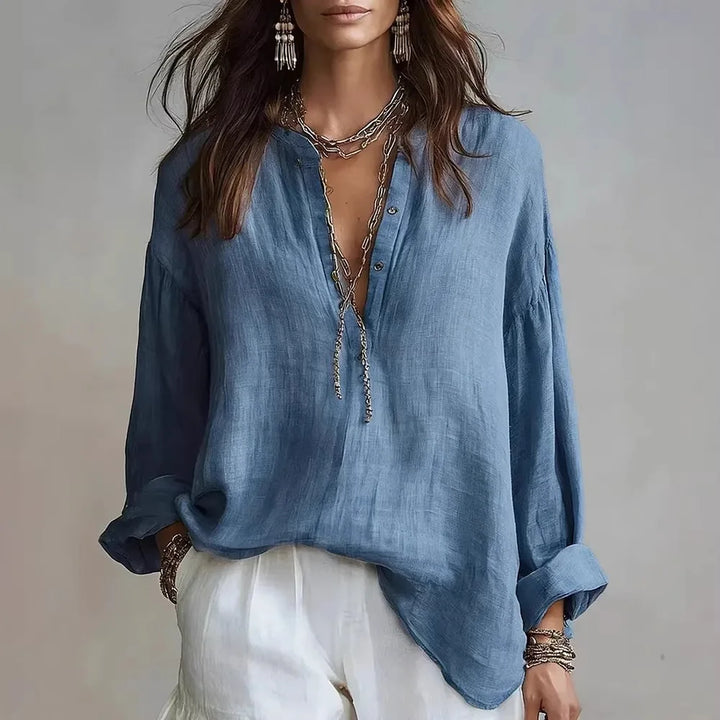 Daphne Oversized Linen Blouse