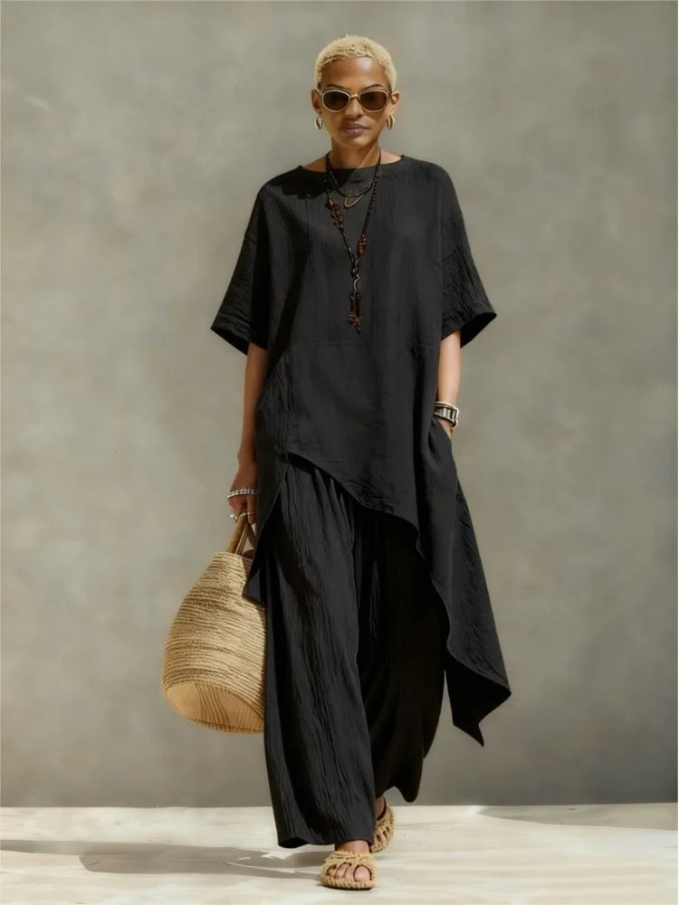 Marlowe Relaxed Fit Asymmetrical Top Set