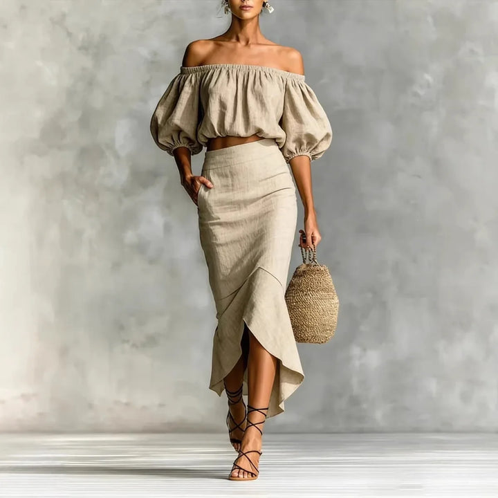 Blaire Off Shoulder Skirt Set