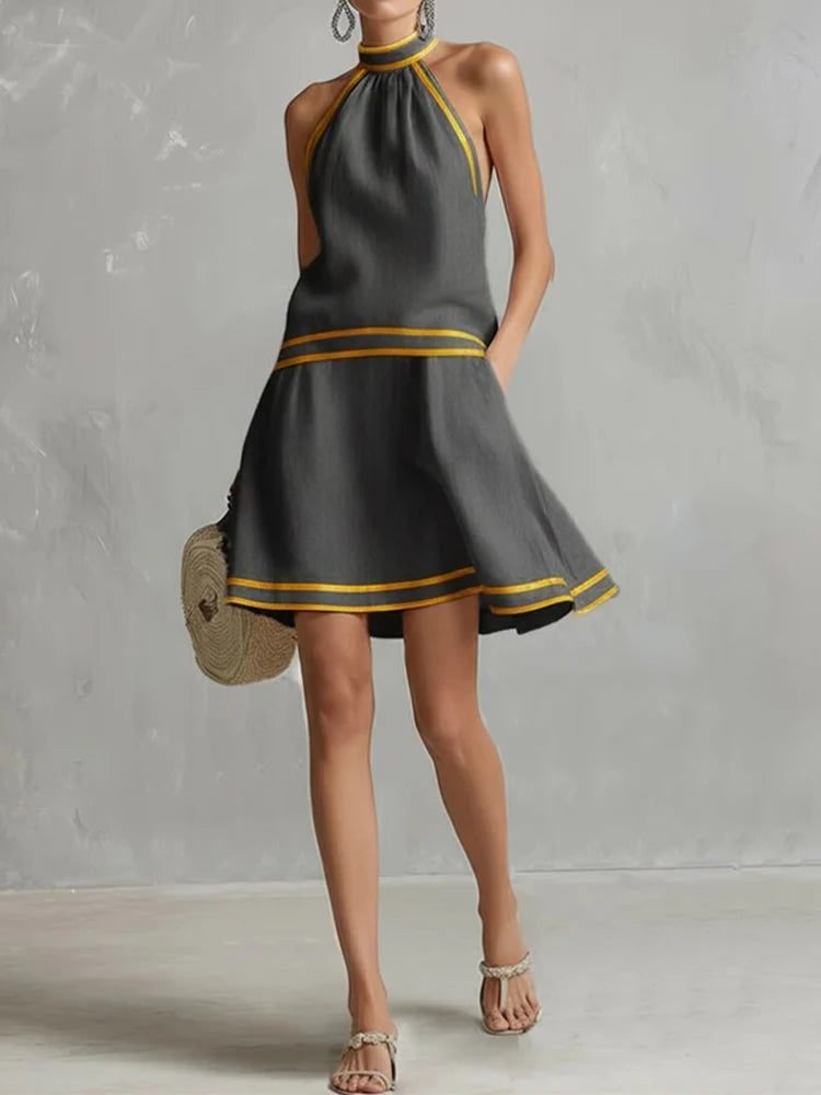 Helena Halter Neck Mini Dress