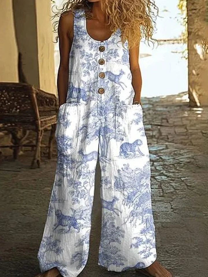 Selena Boho Floral Wide Leg Jumpsuit