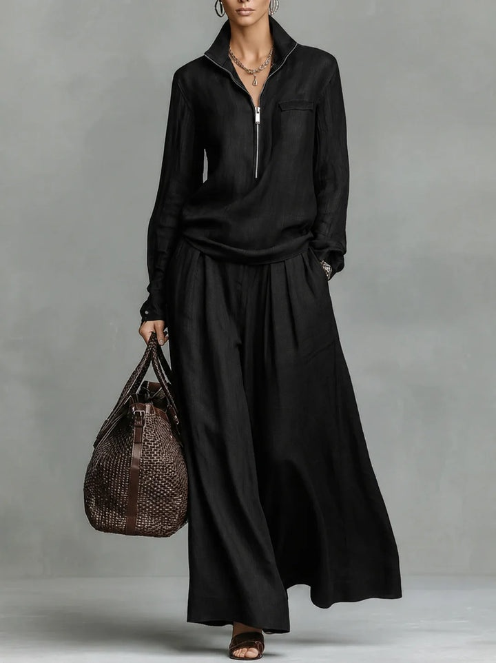 Aisha Relaxed Wide Leg Pant Set
