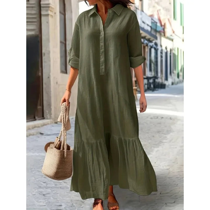 Eleanor Linen Shirt Maxi Dress