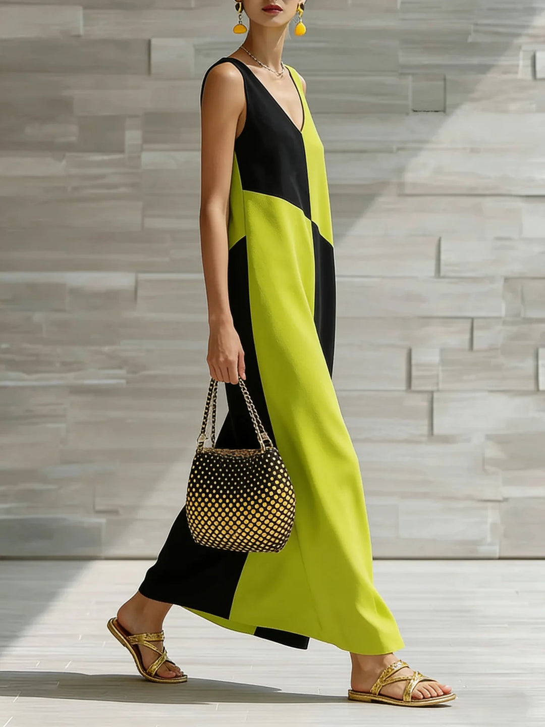 Alisha Color Block Maxi Dress
