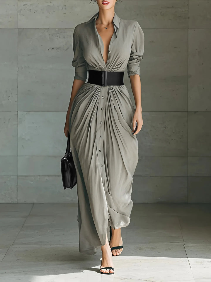 Jasmine Flowy Long Shirt Dress