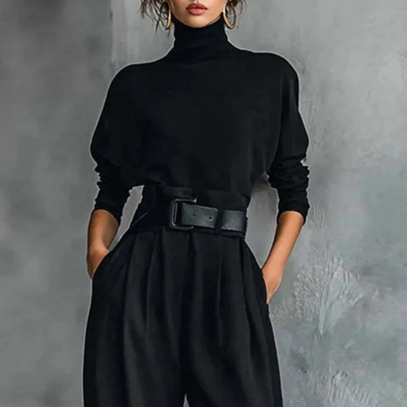 Adeline Elegant Turtleneck Pant Set
