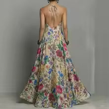 Bellamy Vintage Floral Flowy Maxi Dress