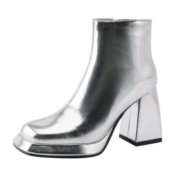 Bianca Metallic Platform Ankle Boots