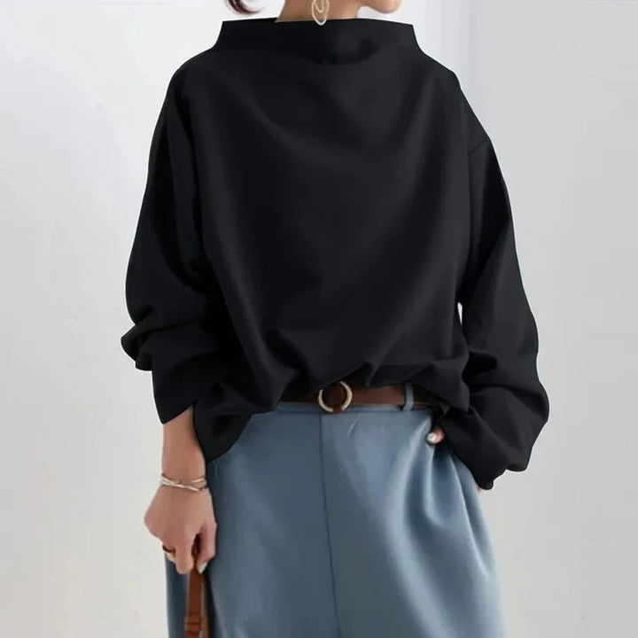 Sabine Draped High Neck Blouse