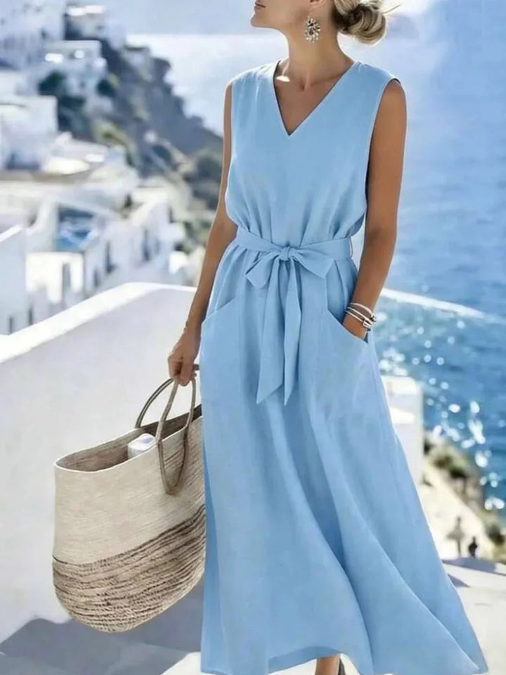 Camille Casual V Neck Maxi Dress