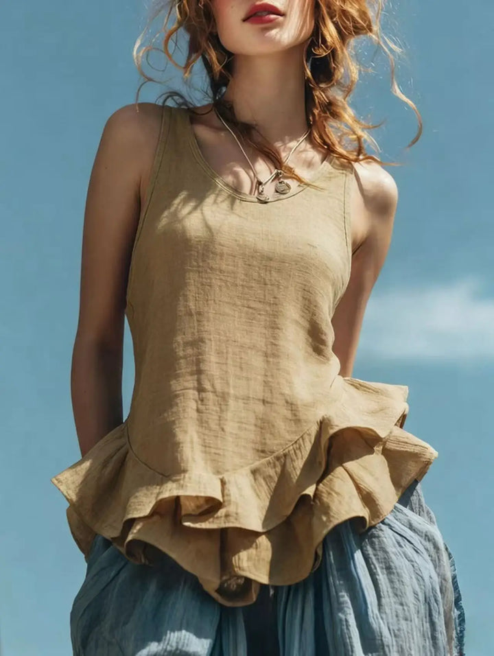 Ruby Ruffle Hem Tank Top