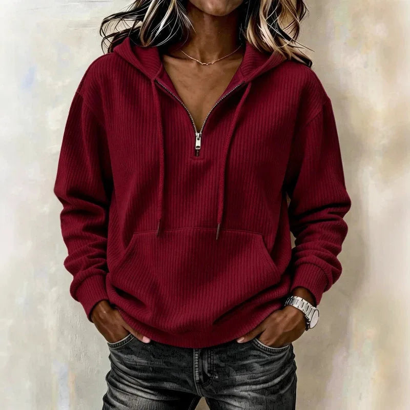 Moira Ribbed Hooded Sweatshirt