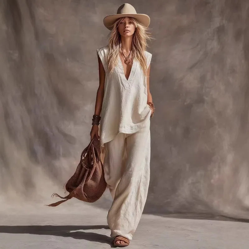 Madelyn V Neck Summer Matching Set