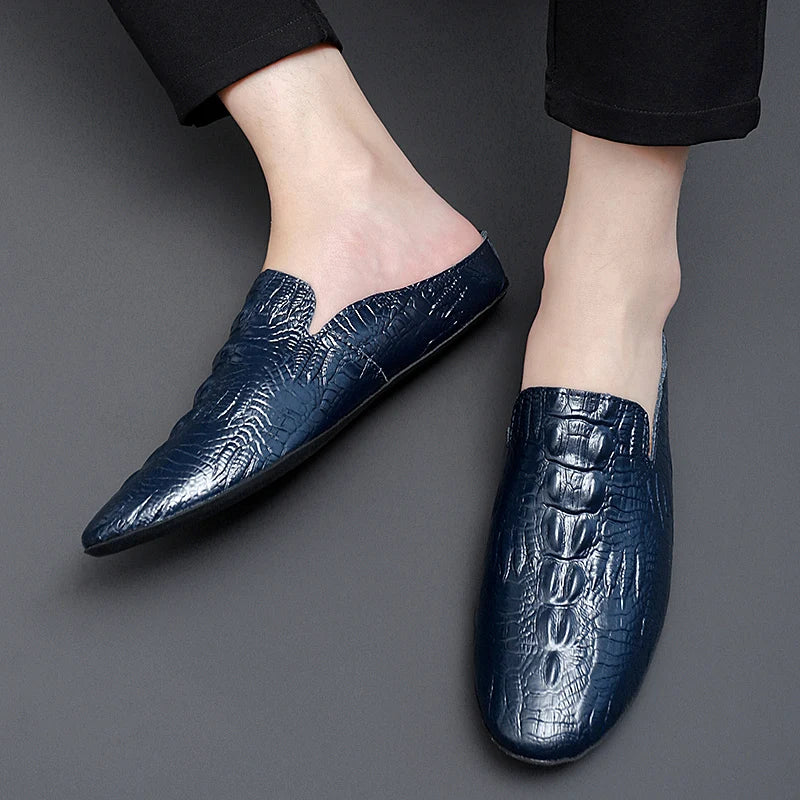 Lennon Crocodile Mule Loafers