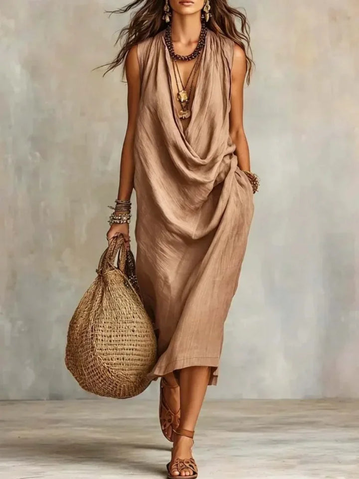 Miles Draped Pocket Midi Dress