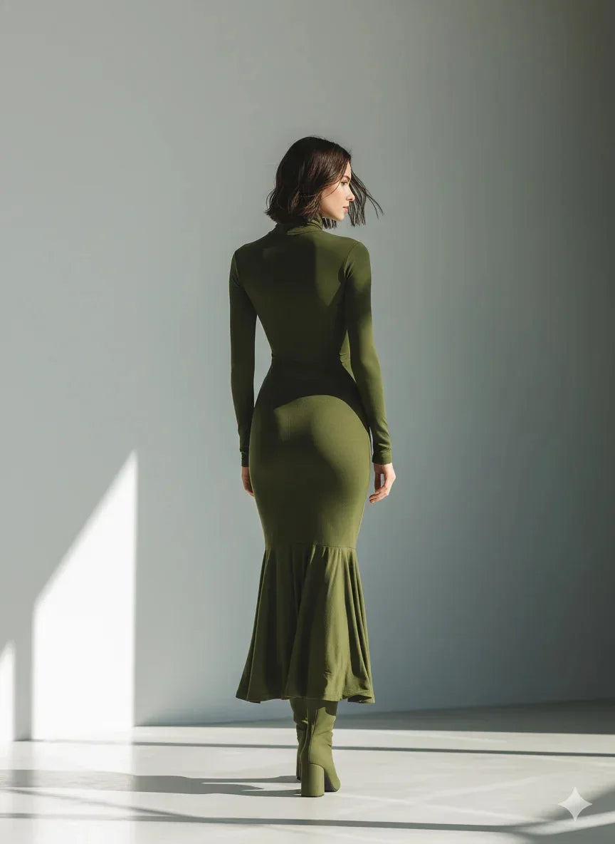 Evelisse Ruched Mermaid Maxi Dress
