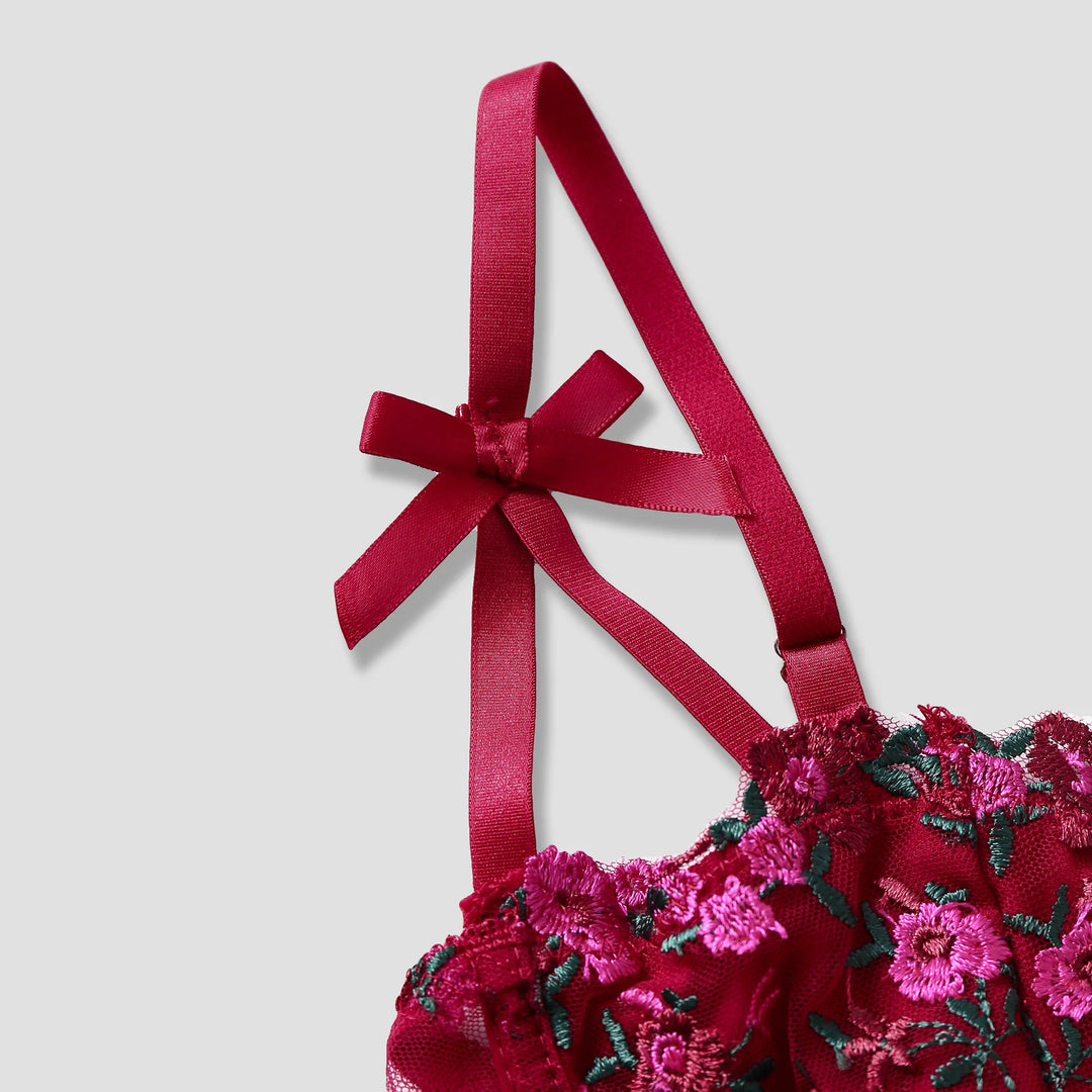 Aurelia Floral Embroidered Corset Top