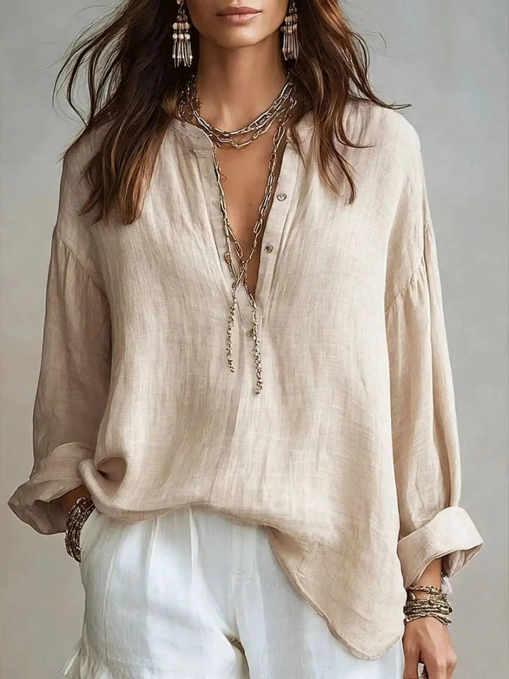 Daphne Oversized Linen Blouse