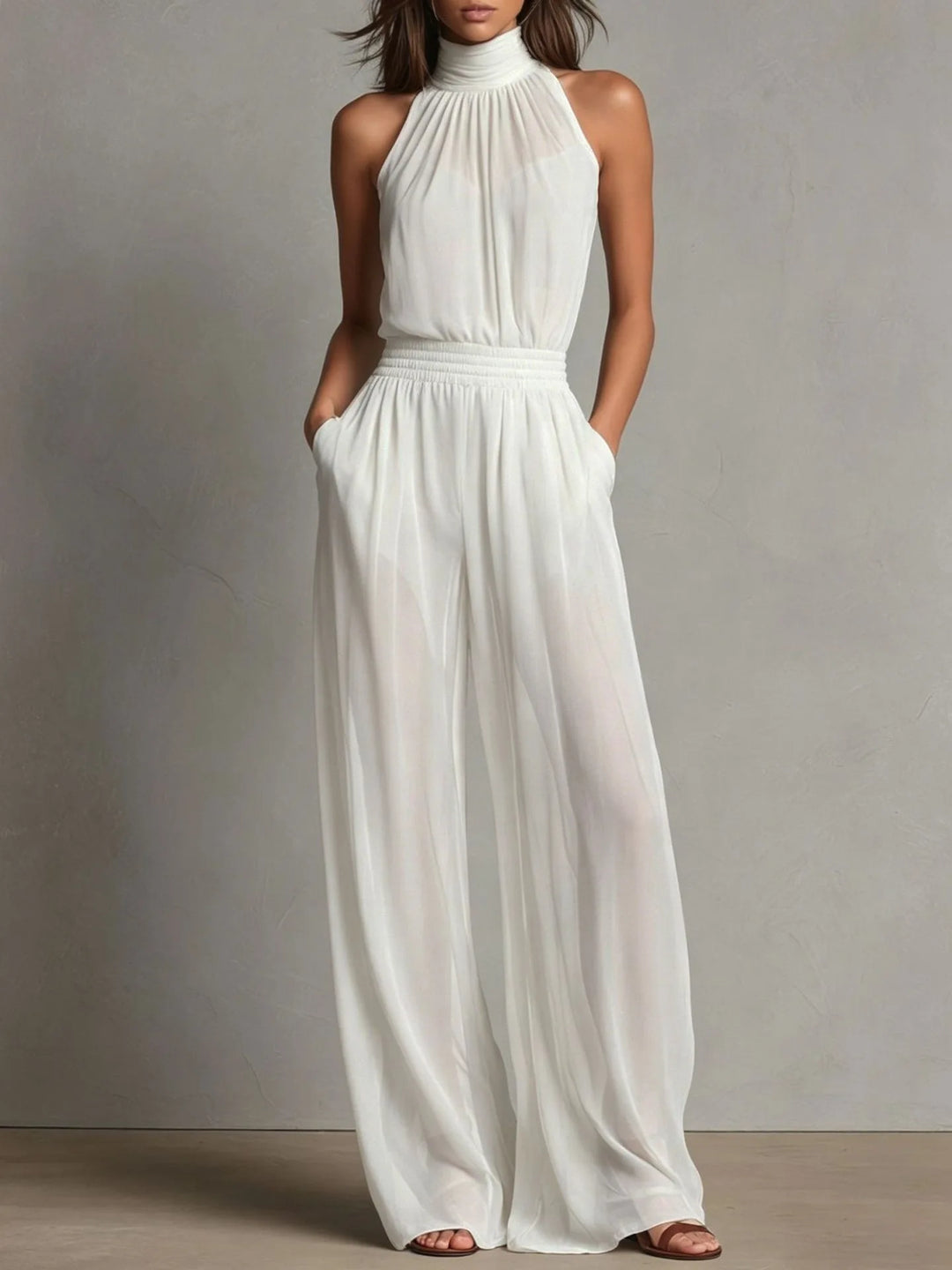 Celina Halter Wide Leg Jumpsuit