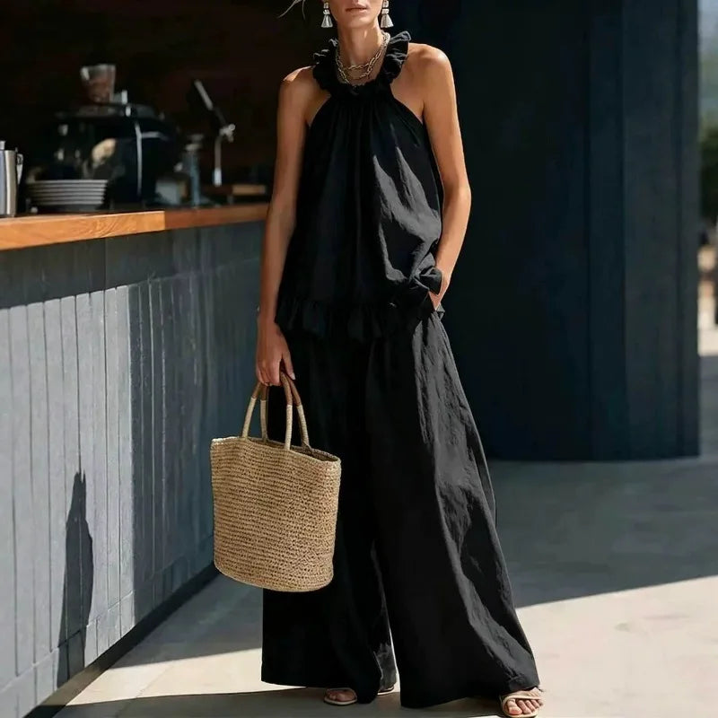 Harper Ruffle Top Wide Leg Set