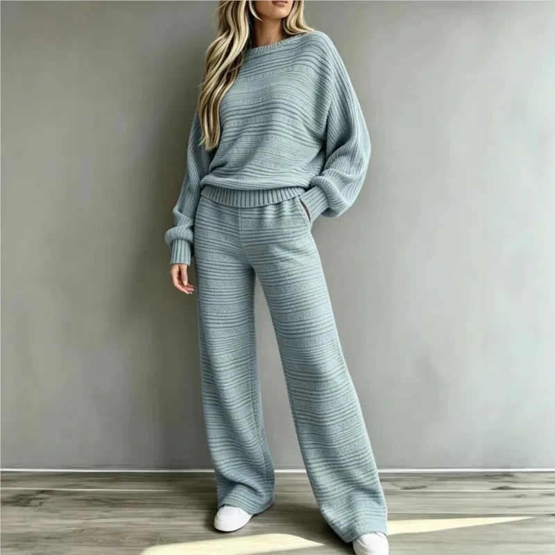 Selene Cozy Stripe Matching Set