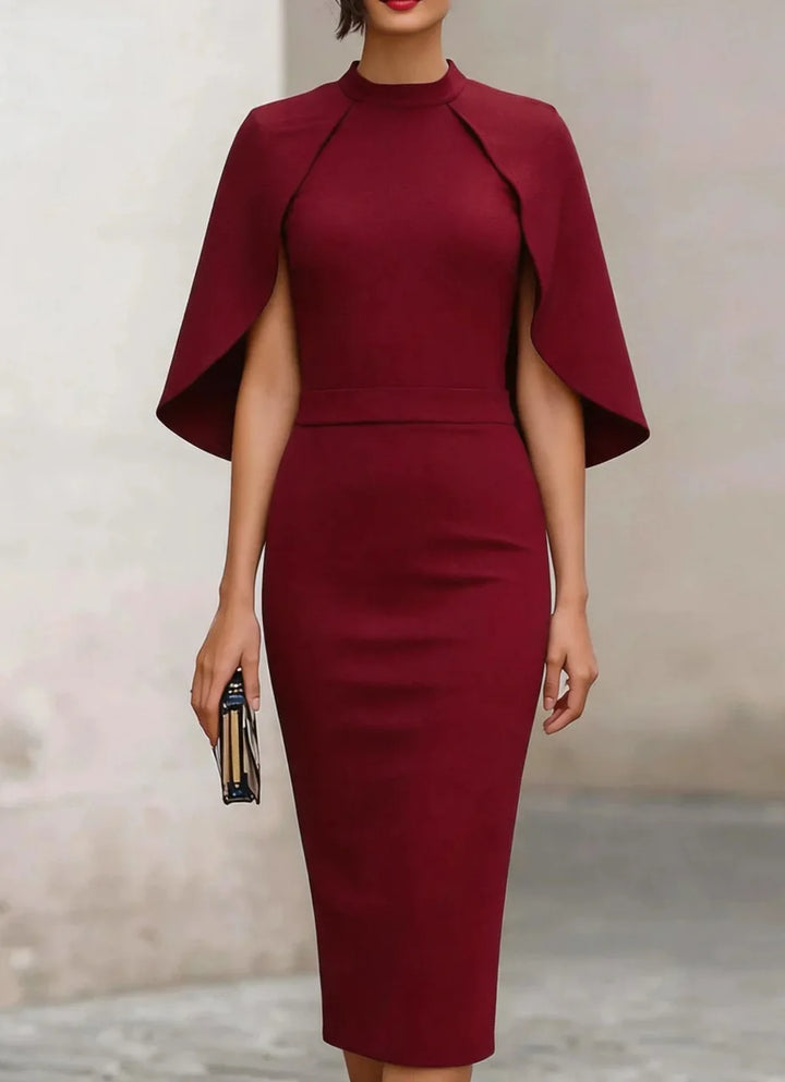 Daniella Cape Sleeve Semi Formal Dress