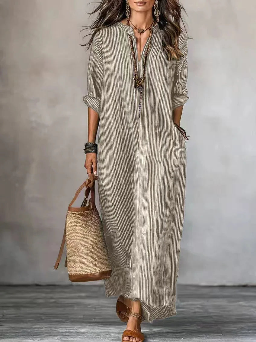 Naomi Relaxed V Neck Maxi Dress