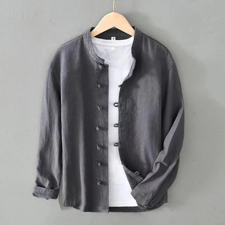 Ashton Henley Long Sleeve Linen Shirt