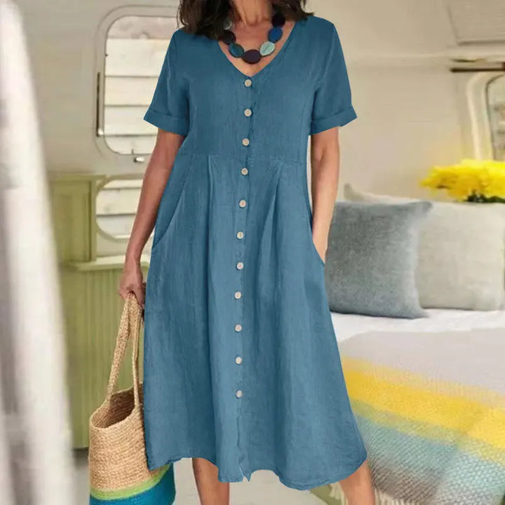 Taylor Button Front Midi Dress