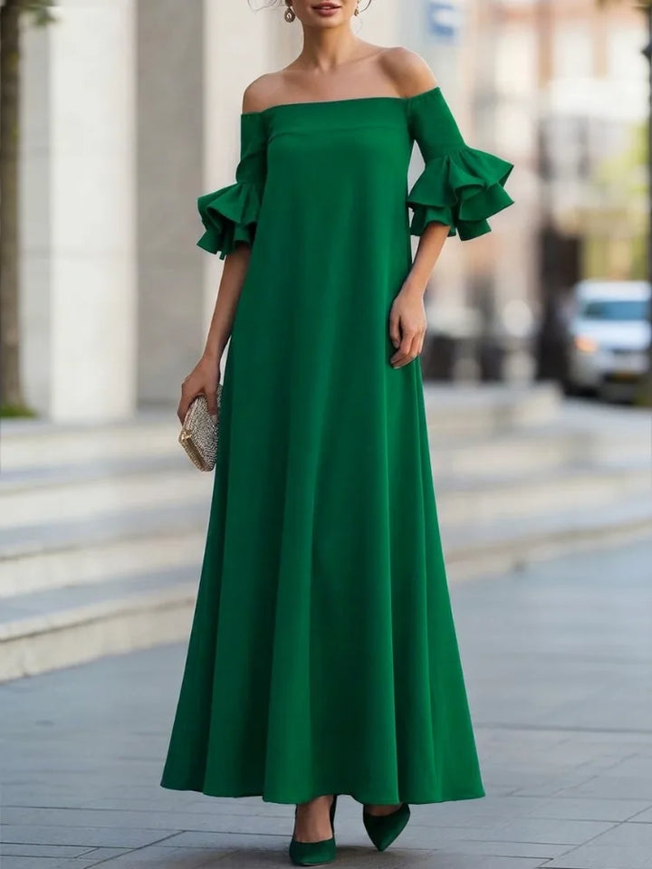 Valencia Off Shoulder Ruffle Maxi Dress
