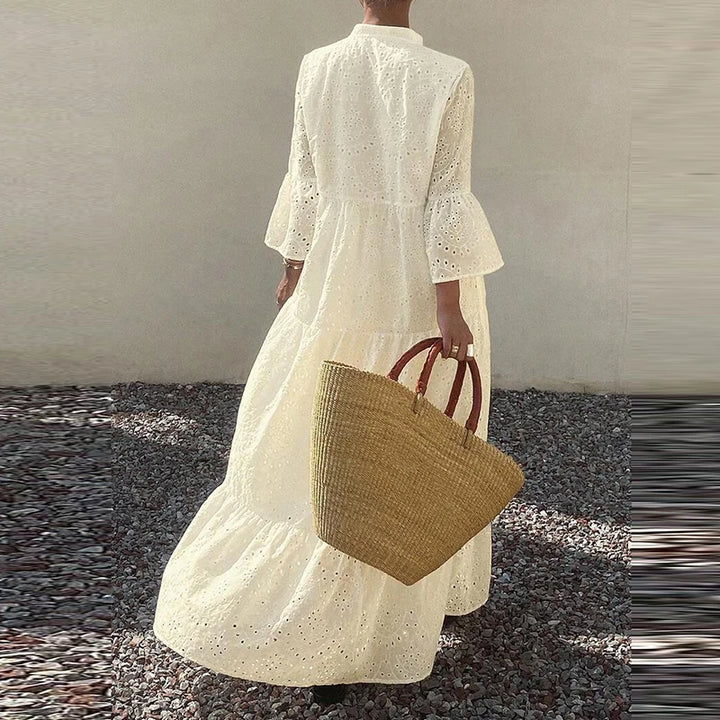 Nora Deep V Flared Sleeve Maxi Dress