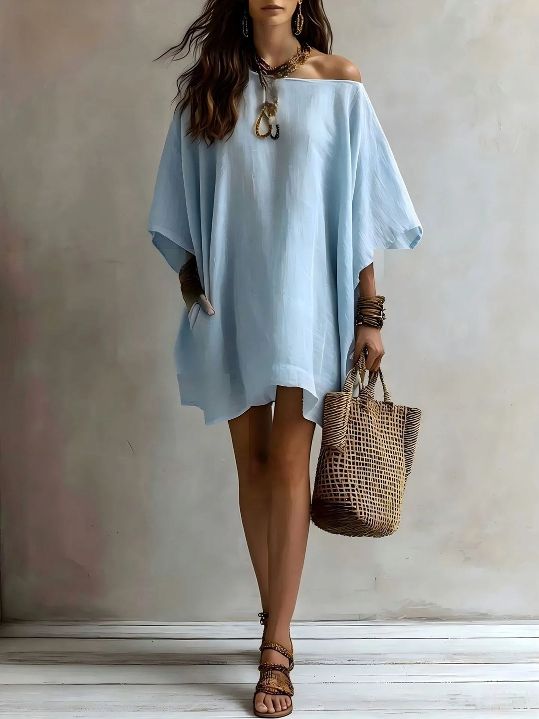Aveline Off Shoulder Batwing Midi Dress
