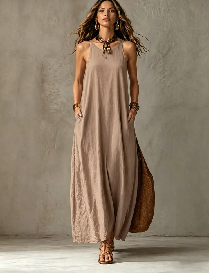 Isolde Pocket Linen Maxi Dress