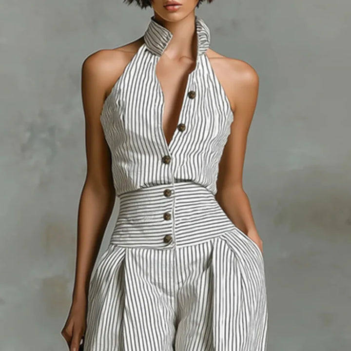 Isolde Striped Wide Leg Jumpsuit