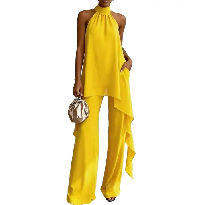 Kendall Draped Sleeveless Chiffon Matching Set