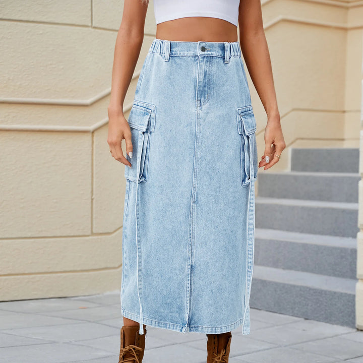 Beverly Elastic Waist Denim Skirt