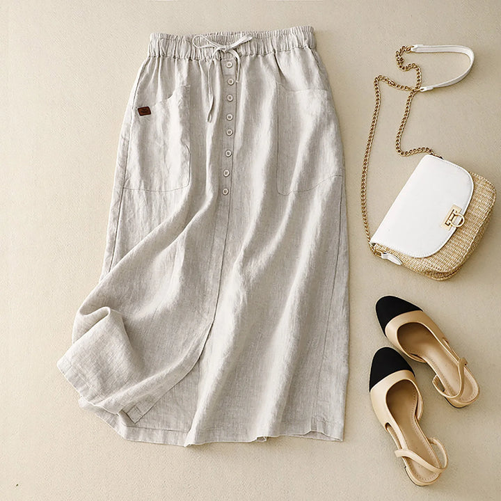 Adeline A-Line Linen Skirt
