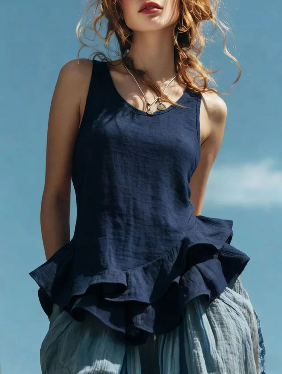 Ruby Ruffle Hem Tank Top