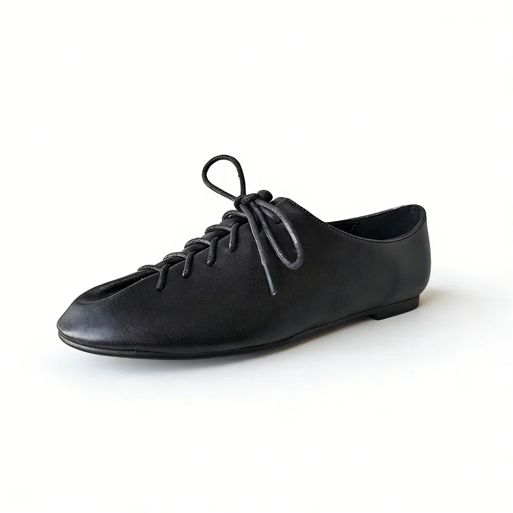 Madelyn Leather Lace Up Flats