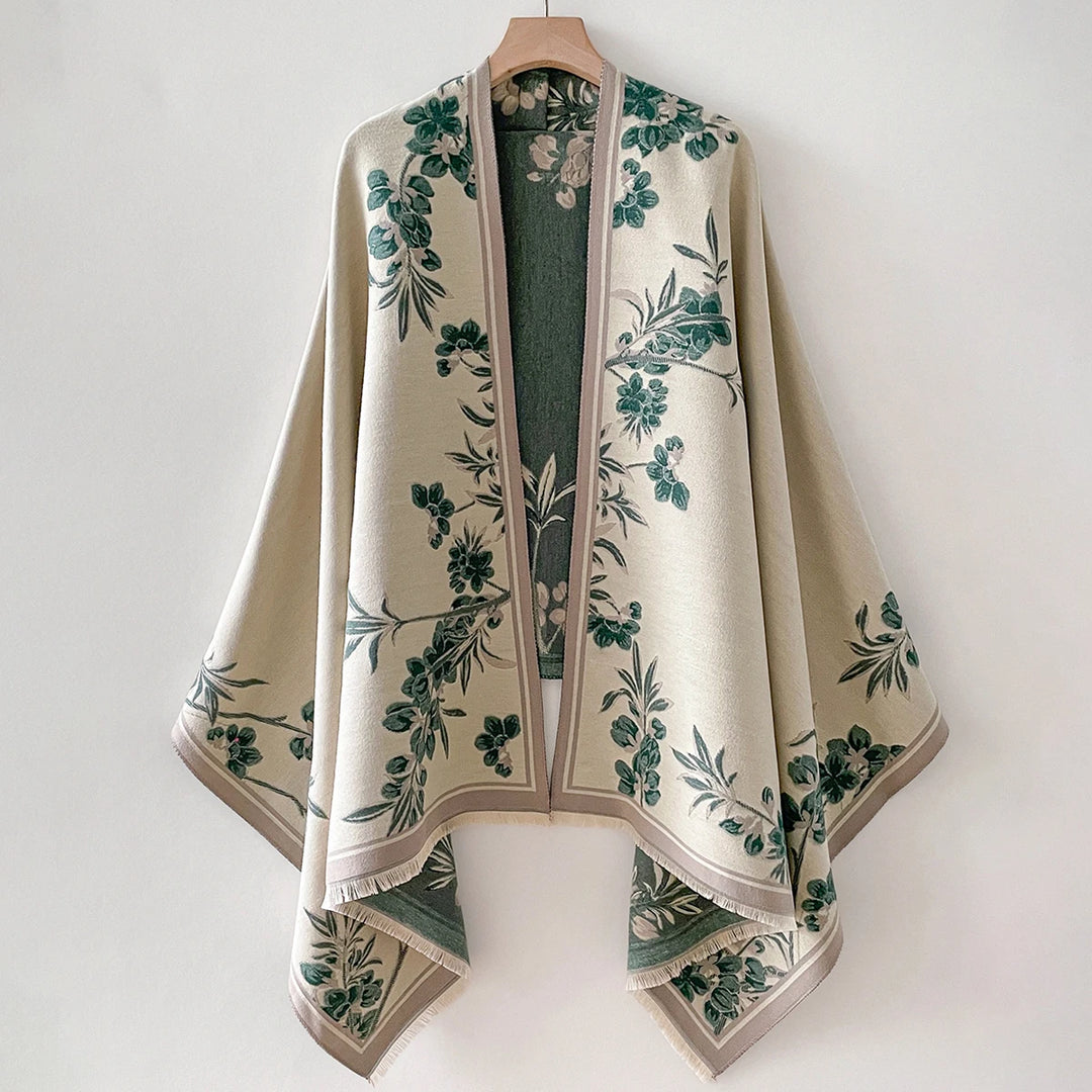Elowen Warm Floral Cashmere Shawl