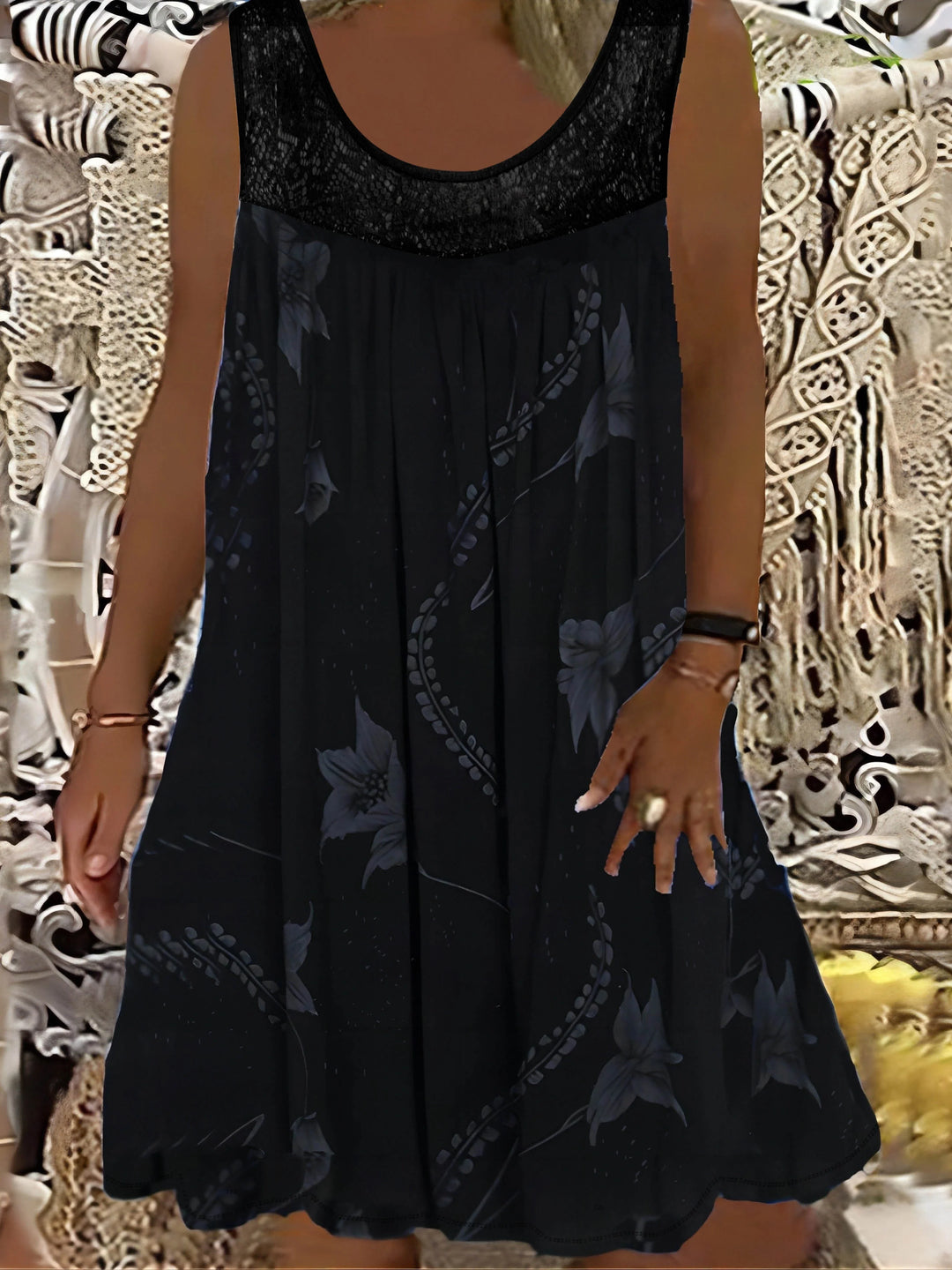 Rose Casual Floral Midi Dress
