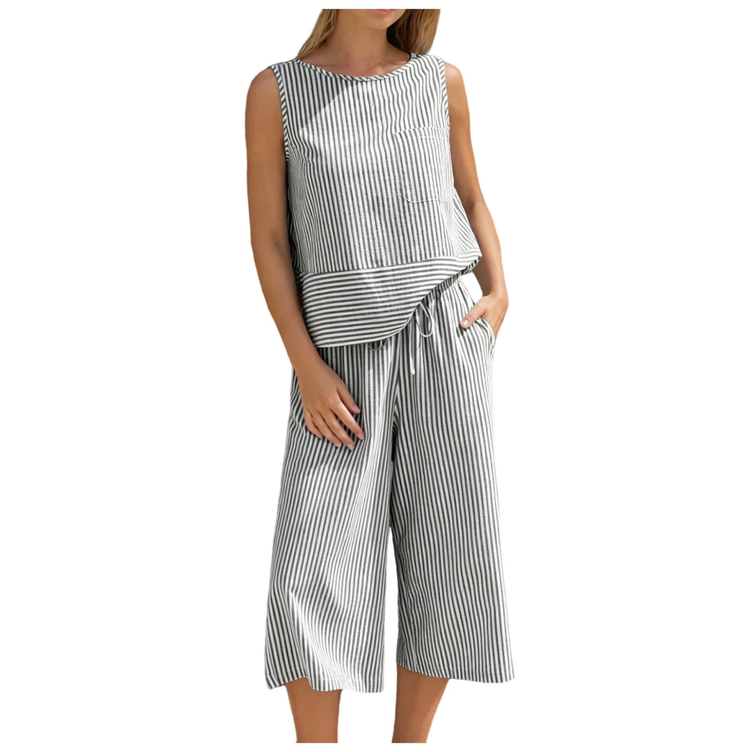 Sandy Striped Summer Trouser Set