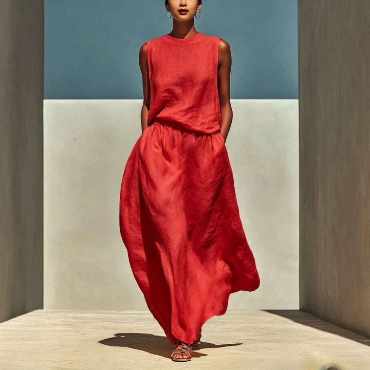 Rachel Elegant Top and Maxi Skirt Set