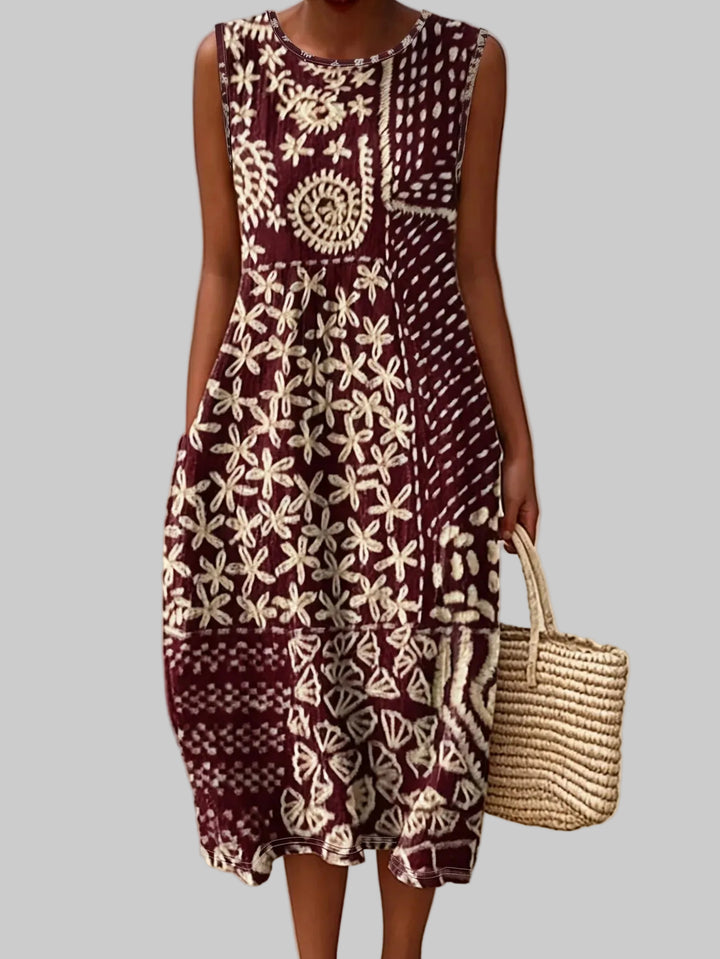 Aurelia Bohemian Floral Midi Dress