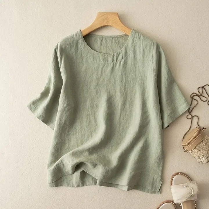 Coralie Breathable Linen Blend Summer Blouse