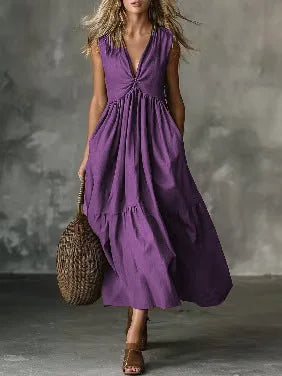 Cassidy Bohemian Gathered Waist Maxi Dress